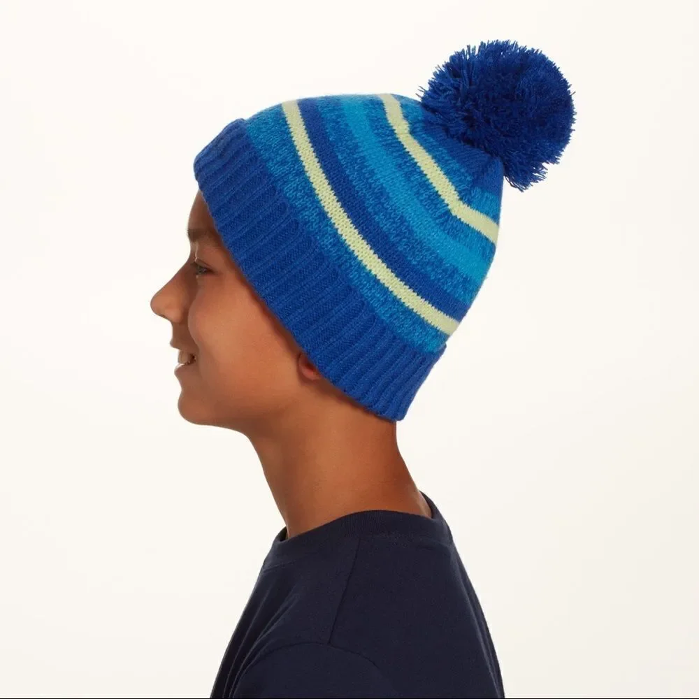 Field & Stream Boys' Cabin Stripe Pom Beanie - NWT